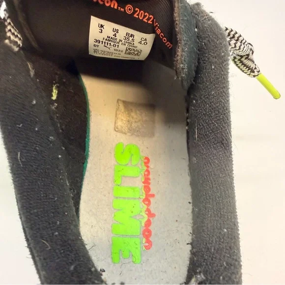 Puma Suede Nickelodeon Slime Kids Sneakers Black Green US 4 EU 35.5 391111-01 - Picture 6 of 6